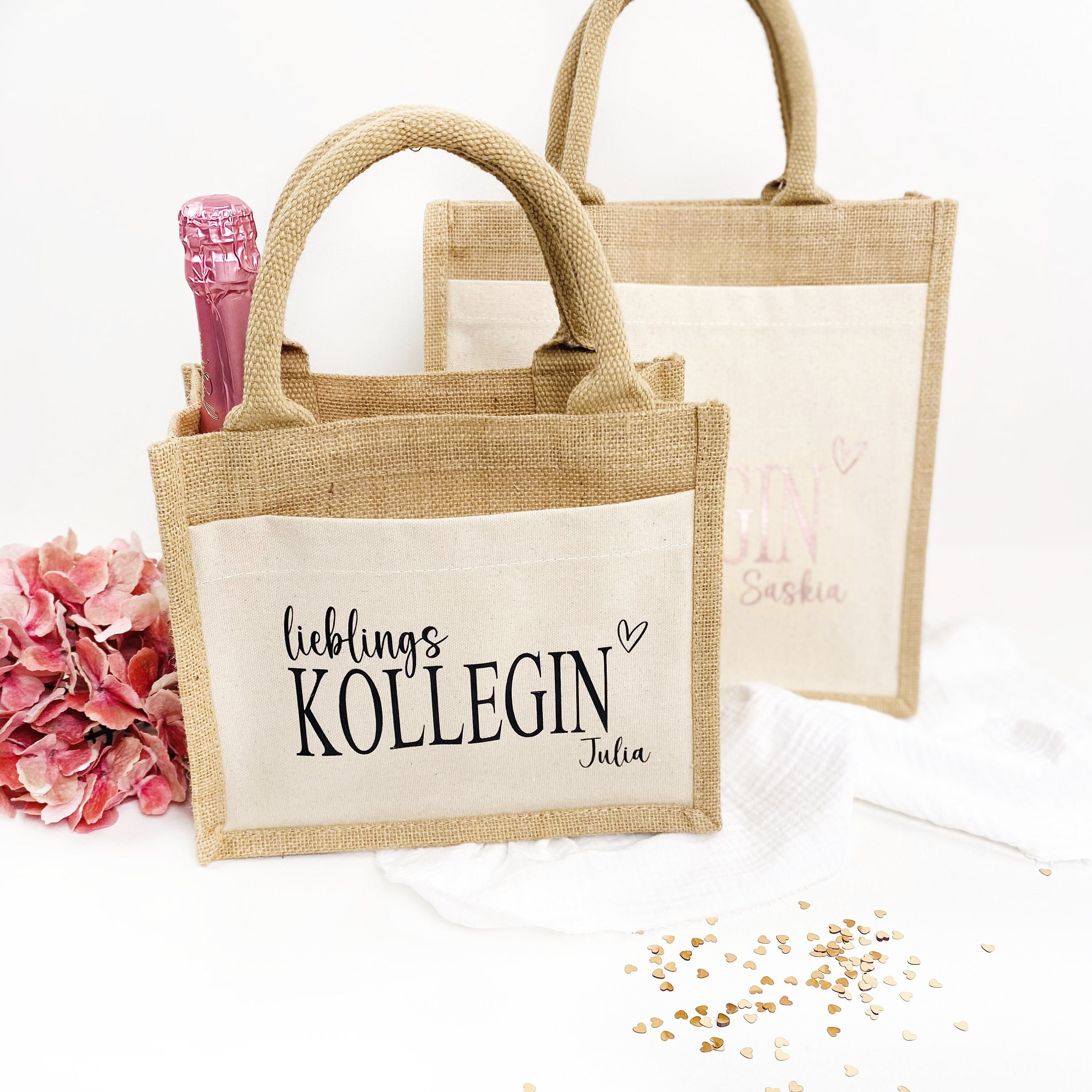 Make-up-Tasche Mit Motiv – Ca. 25x18 Cm, Baumwolle/Leinen, Doppelseitig Bedruckt, Ideal Als Abschiedsgeschenk