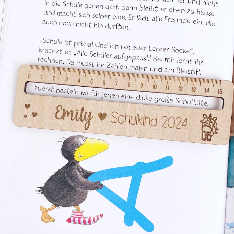 Lesehilfe Lineal Geschenk Einschulung, Lesen lernen erste Klasse, Schulbedarf Schulanfang Junge, Schulkind 2024 Mädchen, erste Klasse Bild 2