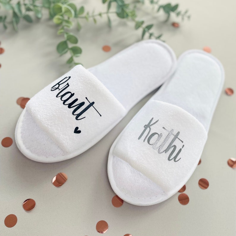 JGA Frauen Schlappen, Junggesellenabschied Frau, Team Bride, Bride to Be Slipper, Braut Flip Flops Hochzeit, Junggesellinnenabschied Silber