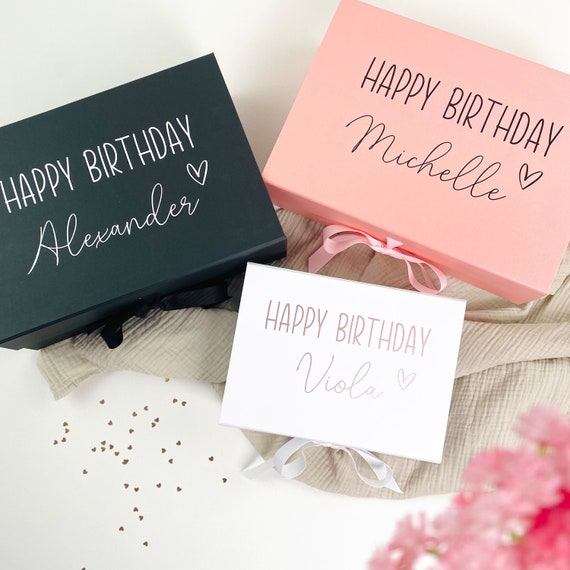 Geschenk Box Geburtstag, Geschenkverpackung Geburtstagsgeschenk, Personalisierte Geschenkbox Mann, Frau, Freundin, Geschenkschachtel Deko