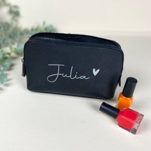 Kosmetiktasche personalisiert, Kulturbeutel Damen, Geschenk Freundin Geburtstag, Muttertagsgeschenk, Geburtstagsgeschenk Frau Kulturtasche Silber