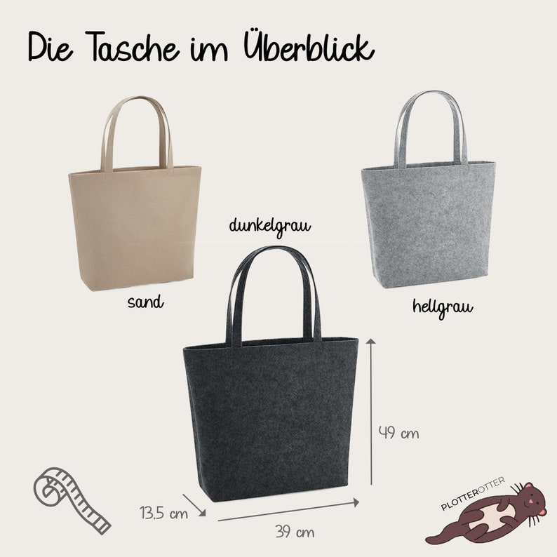 Abschiedsgeschenk Rente Frau, Abschied Kollegin Filztasche, Geschenk Ruhestand, Pension, Vorruhestand, Shopper Renteneintritt Bild 4