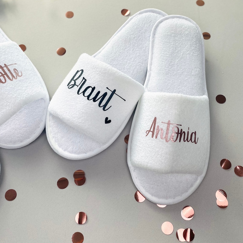 JGA Frauen Schlappen, Junggesellenabschied Frau, Team Bride, Bride to Be Slipper, Braut Flip Flops Hochzeit, Junggesellinnenabschied image 4