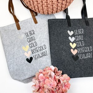 Oma Geschenk Muttertag, personalisierte Filztasche Geburtstag, Shopper Muttertagsgeschenk , Geburtstagsgeschenk Mama, Schwiegermutter Bild 5