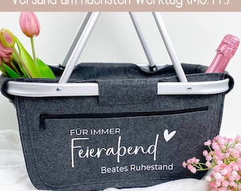 Rente Geschenk Frau, Abschiedsgeschenk Kollegin, Ruhestand Korb Rentnerin, Abschied Rente Kollegin, Pension Einkaufskorb, Renteneintritt