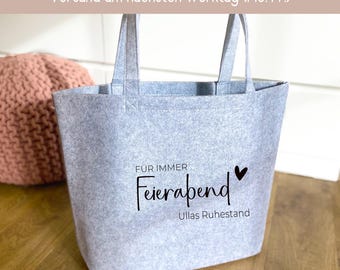 Abschiedsgeschenk Rente Frau, Abschied Kollegin Filztasche, Geschenk Ruhestand, Pension, Vorruhestand, Shopper Renteneintritt