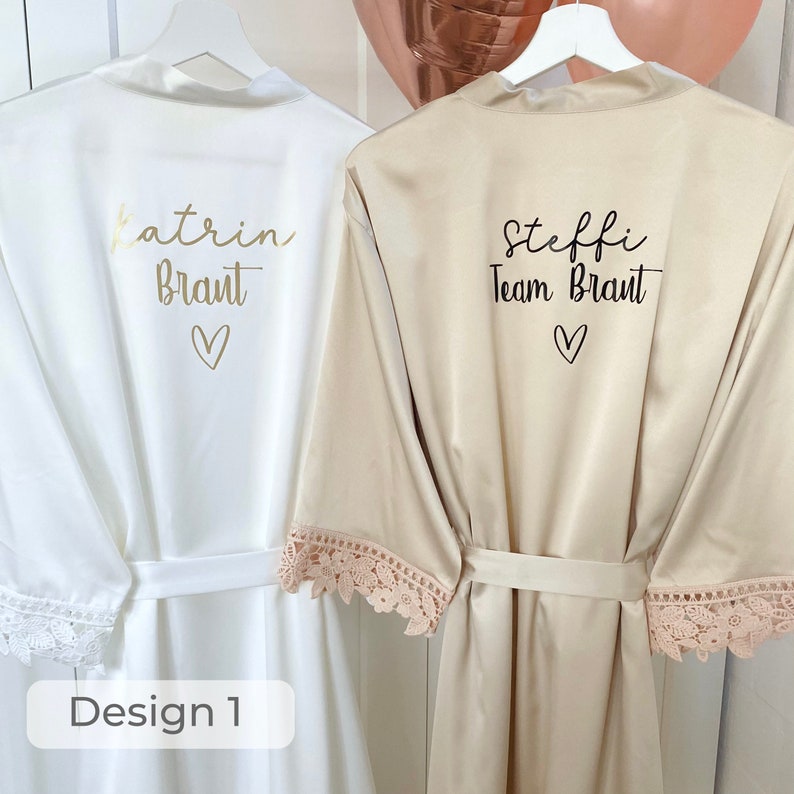 Morgenmantel Braut, JGA Frauen, Junggesellenabschied, Geschenk Trauzeugin, Bride to be Bademantel, Kimono Hochzeit, Brautjungfern Bild 3