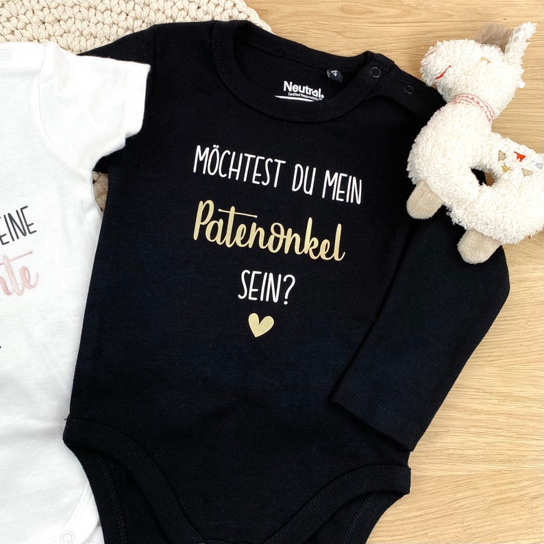 Patentante fragen Body, Willst du meine Patentante sein Babybody, Patenonkel fragen, Geschenk Paten, Pateneltern fragen Bild 3