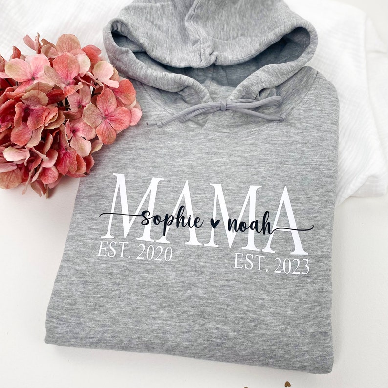 Geschenk Mama Hoodie Mom Sweater Geburtstagsgeschenk Geburtstag Mutter, Oma personalisierte Geschenke Geburt Bild 2