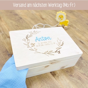 Erinnerungskiste Baby, Erinnerungsbox Baby, Geschenk Geburt Holzkiste, Holzbox mit Deckel Babygeschenk, Taufgeschenk, Kiste