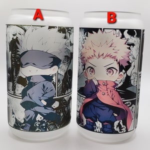 16oz Frosted Anime Tumbler, Anime Cup, Manga Panel Tumbler, Shounen Anime Tumbler