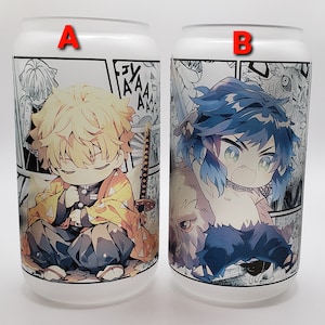16oz Frosted Anime Tumbler, Anime Cup, Manga Panel Tumbler, Shounen Anime Tumbler