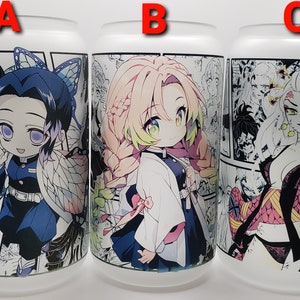 16oz Frosted Anime Tumbler, Anime Cup, Manga Panel Tumbler, Shounen Anime Tumbler