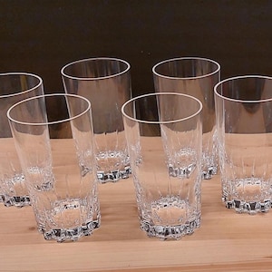 6 FRENCH VINTAGE Cristal d&#39;Arques Glassware, Louvre Collection, Crystal Long Drink Glasses/Water Glasses, Cut Crystal Glassware