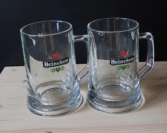Heineken Beer Mug, collector's item, Beer glass with handle, half-liter glass, man cave gift