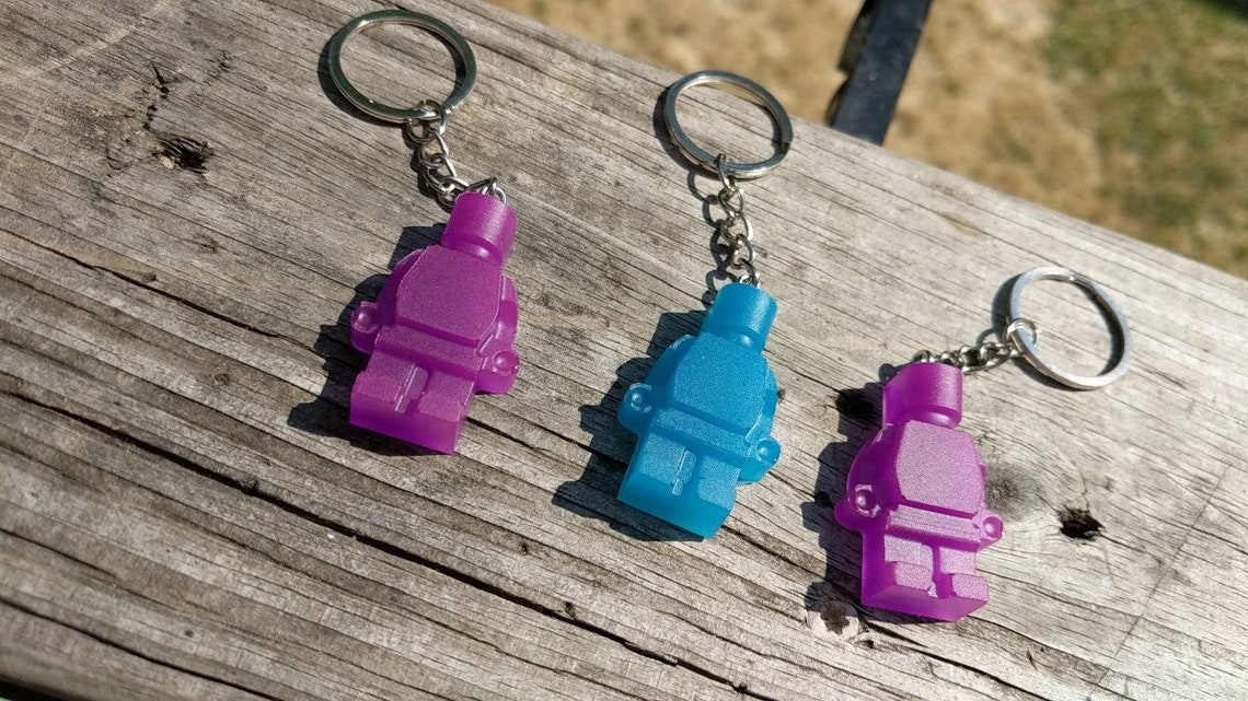michelangelo lego keychain