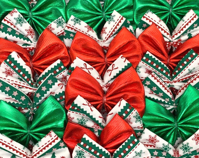 Christmas Bow Ties for Dogs BOX OF 25 Dog Groomer Bows Xmas Bow Ties