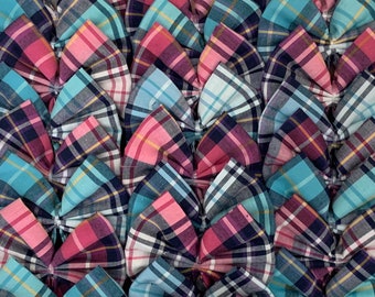 Tartan Bow Ties For Dogs | BOX OF 25 | Dog Groomer Bows | Pattered Bow Ties