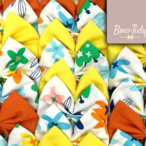 Spring Flower Bow Ties For Dogs | Box of 25 | Short Term Use | Collar Bows | Handmade | Dog Grooming Bows | Groomer Bowties