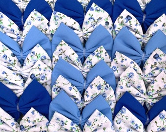 Blue Floral Dog Grooming Bows | Box of 25 | Short Term Use | Collar Bows | Handmade | Dog Grooming Bows | Groomer Bowties