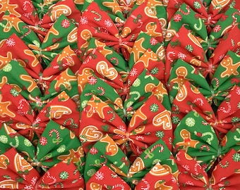 Noeuds papillon de Noël pour chiens | BOITE DE 25 | Boucles de toilette pour chien | Noeuds papillon de Noël | Nœuds de toilettage | Bonhommes en pain d'épice