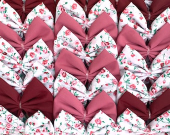 Pink Floral Dog Grooming Bows | Box of 25 | Short Term Use | Collar Bows | Handmade | Dog Grooming Bows | Groomer Bowties