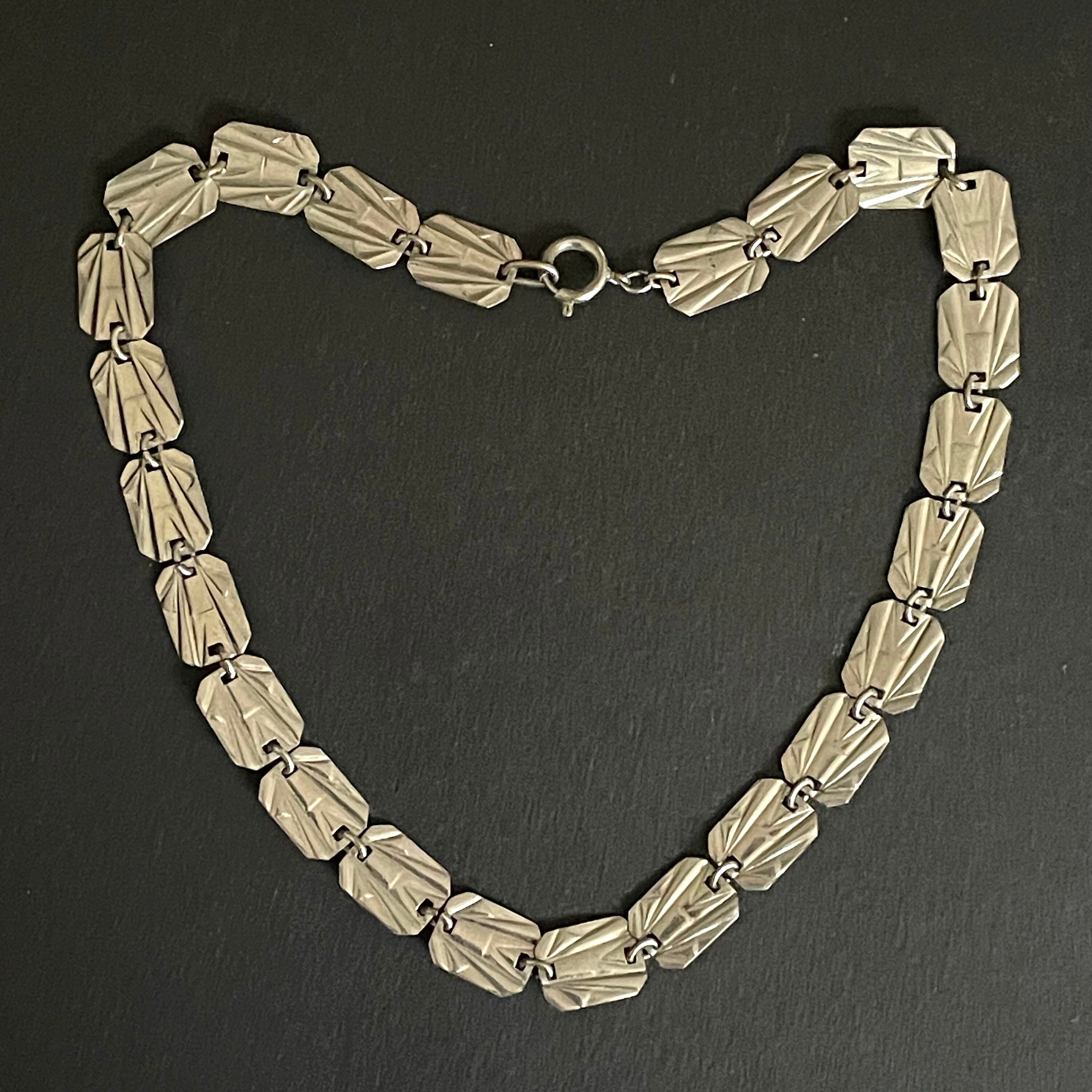 Vintage True Art Deco Jakob Bengel Machine Age Silver Tone Chrome ...