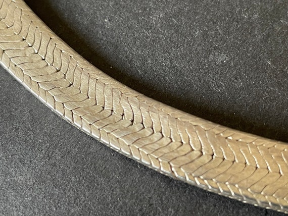 Huge vintage 84 gram sterling silver collar recta… - image 4