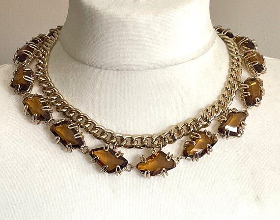 Vintage unusual heavy smoky topaz brown crystal a… - image 8