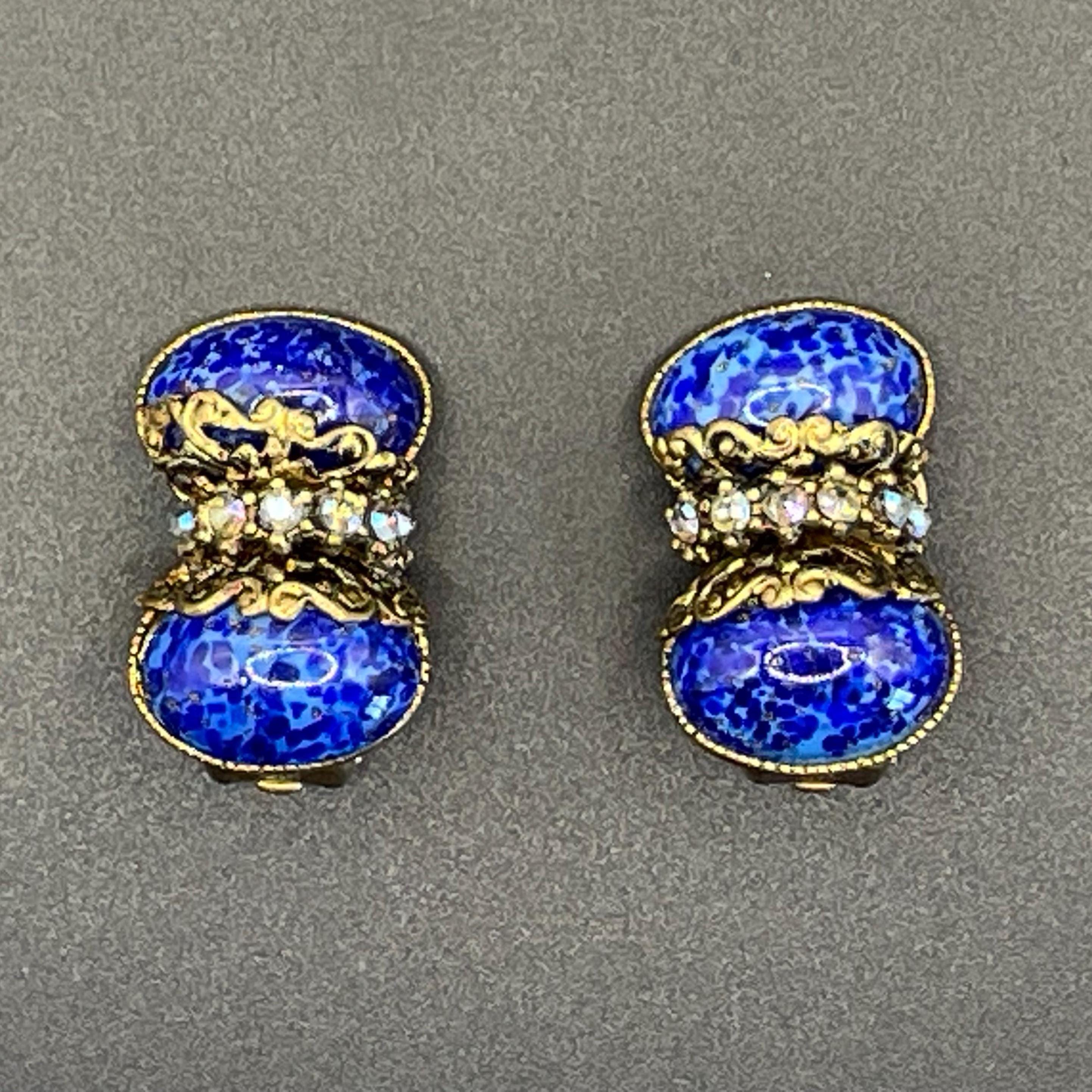 Boucle D'oreille Vintage Dorée Signée Jean Patou Paris - Clips - N°2 - Parfait état