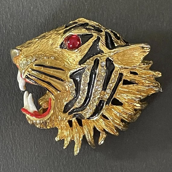 Gucci tiger head brooch - Gem