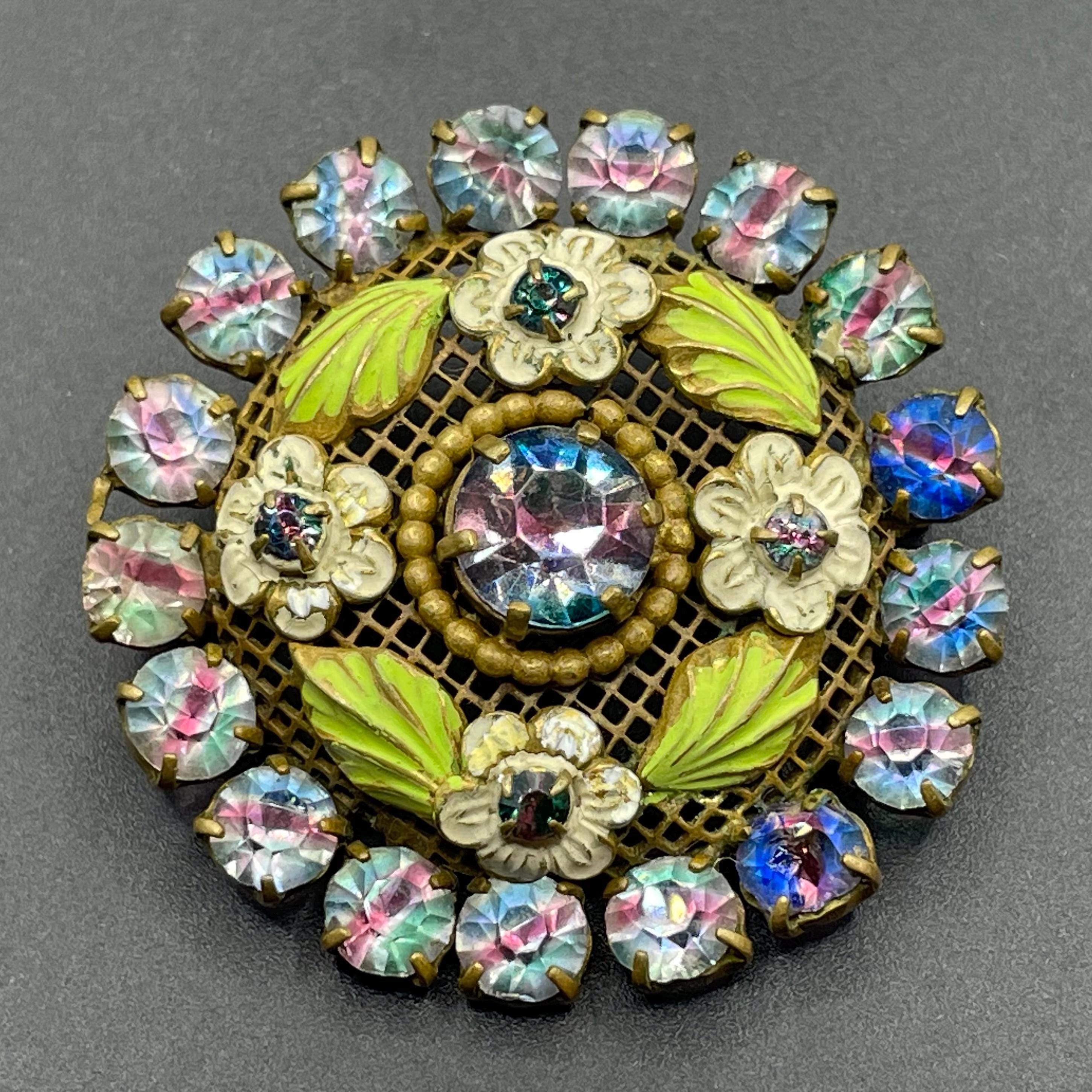 Vintage Czech Brooch - Etsy