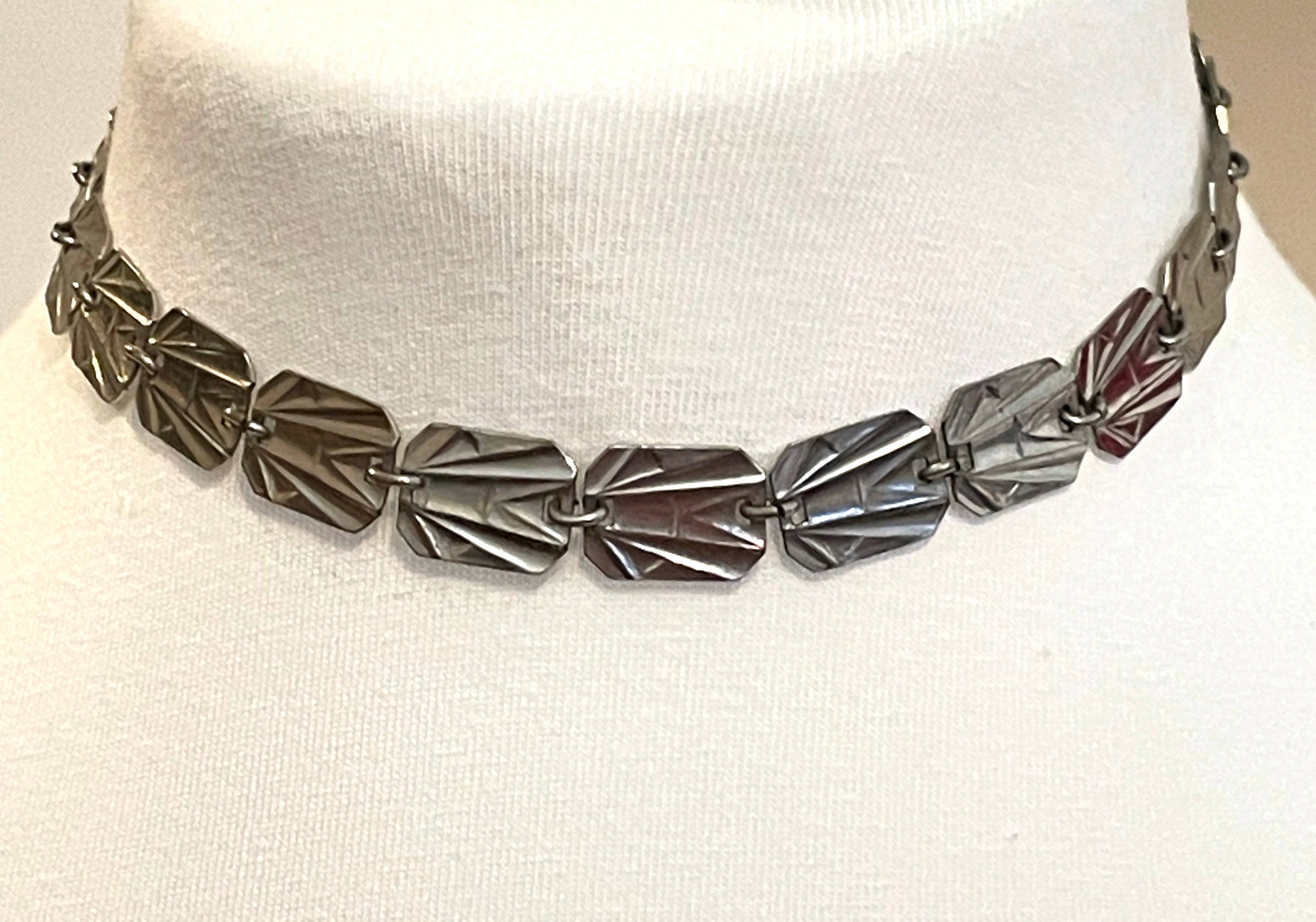 Vintage True Art Deco Jakob Bengel Machine Age Silver Tone Chrome ...