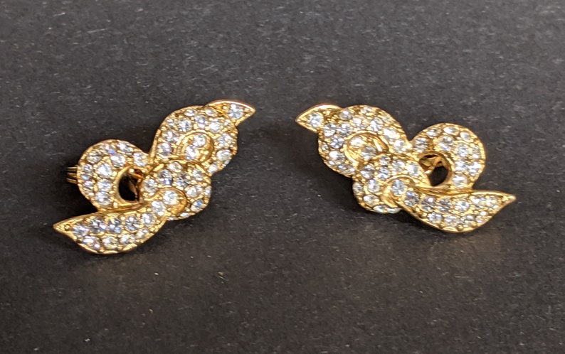 Vintage Signed Monet Gold Plated Rhinestone Encrusted | Etsy
