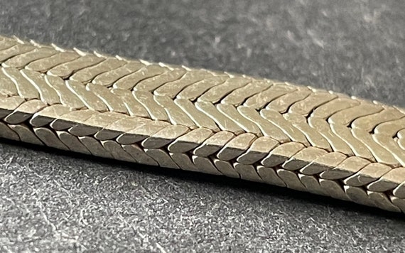 Huge vintage 84 gram sterling silver collar recta… - image 5