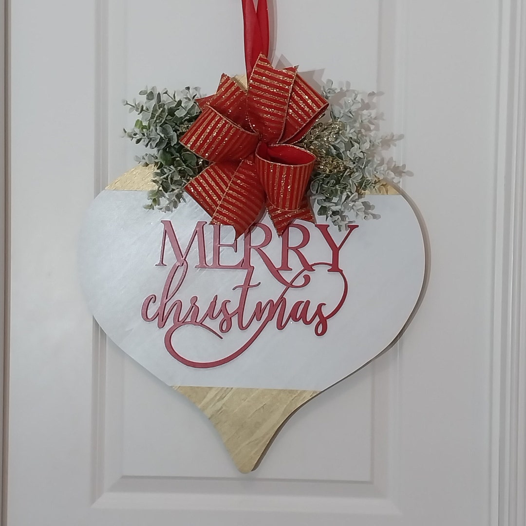 Christmas Ornament Door Hanger Christmas Ornament Wreath Etsy
