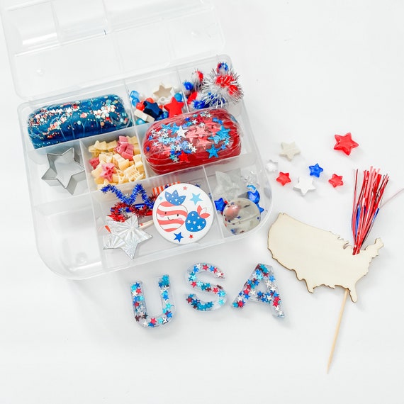 PATRIOTIC Play Kit Playdough Sensory Play Kit Sensory Bin