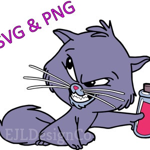 Yzma Cat avec potion - SVG + PNG en couches - Le nouveau groove de l’empereur
