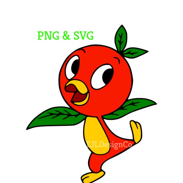 Orange Bird SVG & PNG Digital File