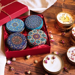 Caja de regalo / Juego de velas perfumadas / Velas / Cesta de regalo con velas / Regalo de inauguración de la casa / Regalos para ella / Regalos para mujeres / Regalos de Navidad