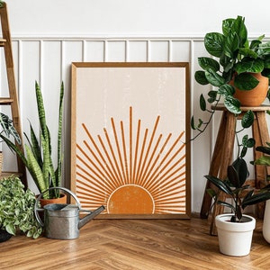 Boho Art Print | Abstrakte Sonne | Minimalistische Wandkunst | Nordisches Dekor | Wohnkultur |Boho Poster | Wohnzimmer Kunst | Skandinavisches Dekor | Herbst