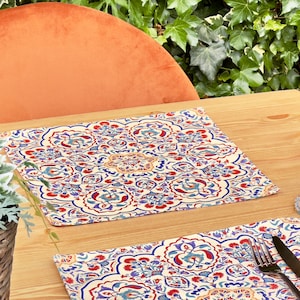 Moroccan Placemat Set | Microfiber Table Mats, Housewarming Gift