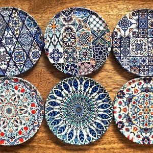 Set of 6 Coasters | Persian/Turkish Coasters | Drink Coasters | Housewarming Gift | Birthday Gift | Gift for Her | New Home Gift