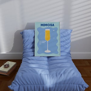 Mimosa Cocktail Print | Retro Cocktail Wall Art | DIGITAL DOWNLOAD | Bar Cart Wall Art | Colourful Cocktail Poster | Wall Decor | Home Decor