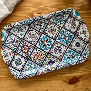 Dekoratives Metalltablett: Doppelseitig bedrucktes Design, Home Decor