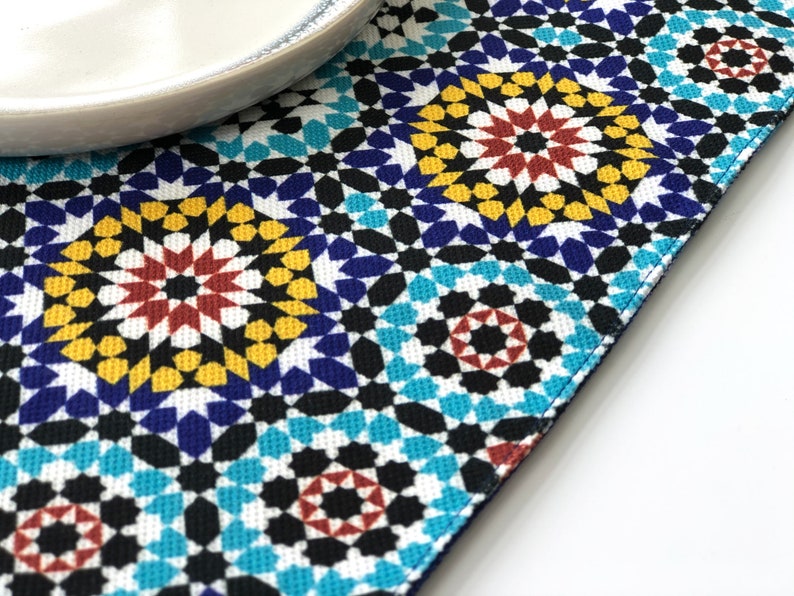 Moroccan Design Placemats Placemat Set of 2, 4, 6 Coaster and Placemat Set Table Mats Housewarming Gift New Home Gift image 7