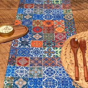 Chemin de table | Chemins de table à manger | Chemins de table décoratifs Boho | Cadeaux de pendaison de crémaillère | Décoration d&#39;intérieur | Linge de table