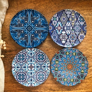 Set of 4 Coasters | Various Sets | Persian/Turkish Coasters | Drink Coasters |Housewarming Gift|Birthday Gift | Gift for Her | New Home Gift