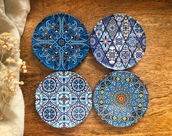 Set of 4 Coasters | Various Sets | Persian/Turkish Coasters | Drink Coasters |Housewarming Gift|Birthday Gift | Gift for Her | New Home Gift