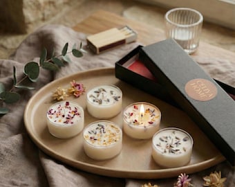 香り付きソイティーライトキャンドルギフトセット - ヴィーガン対応